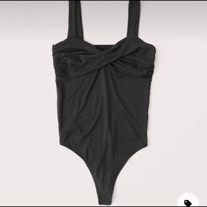 Abercrombie &Fitch Bare Twist Front Black Bodysuit